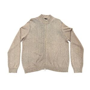 Theory Men’s Ikson B Amplitude Marled Linen‎ Blend Full-Zip Cardigan Gray XXL